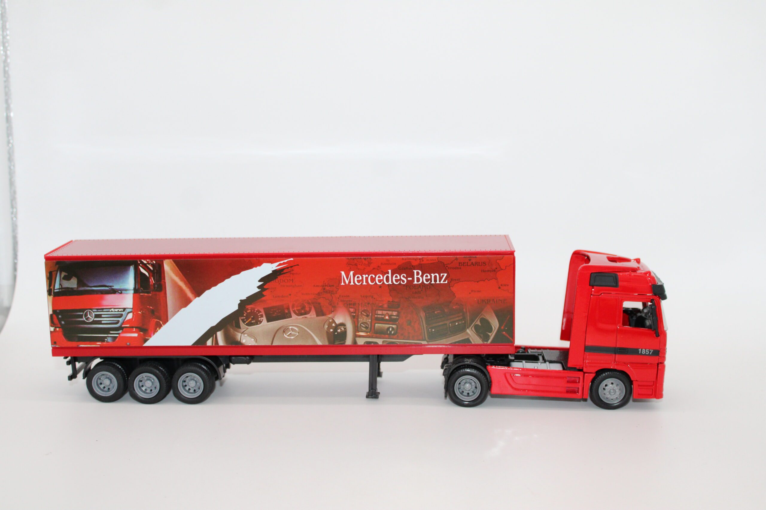 Newray – Camion Mini Mercedes Actros 1857 Avec Conteneur, Réplique 1/43 Sous Licence Officielle, Die-cast, Jouet Et Collection
